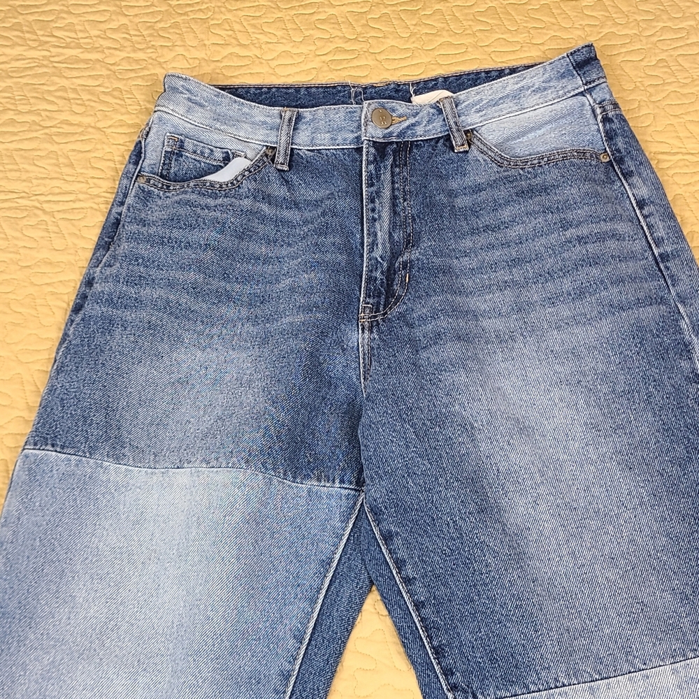 Gilded Intent Patchwork 90s Straight Denim Jeans … - image 5